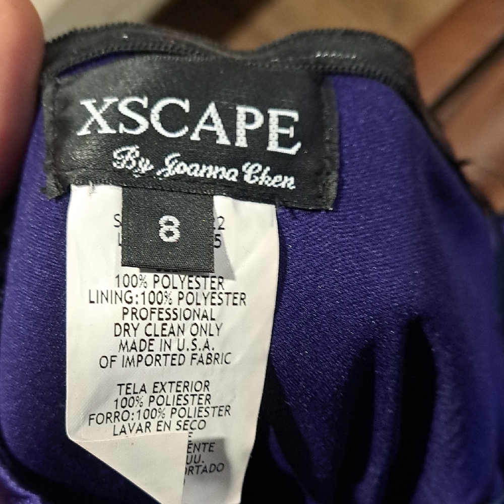 Xscape Deep Purple Dress Size 8 B109 - Picture 2 of 3